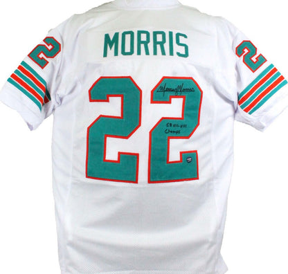 Mercury Morris Signed White Custom Jersey - SB Champs Inscription