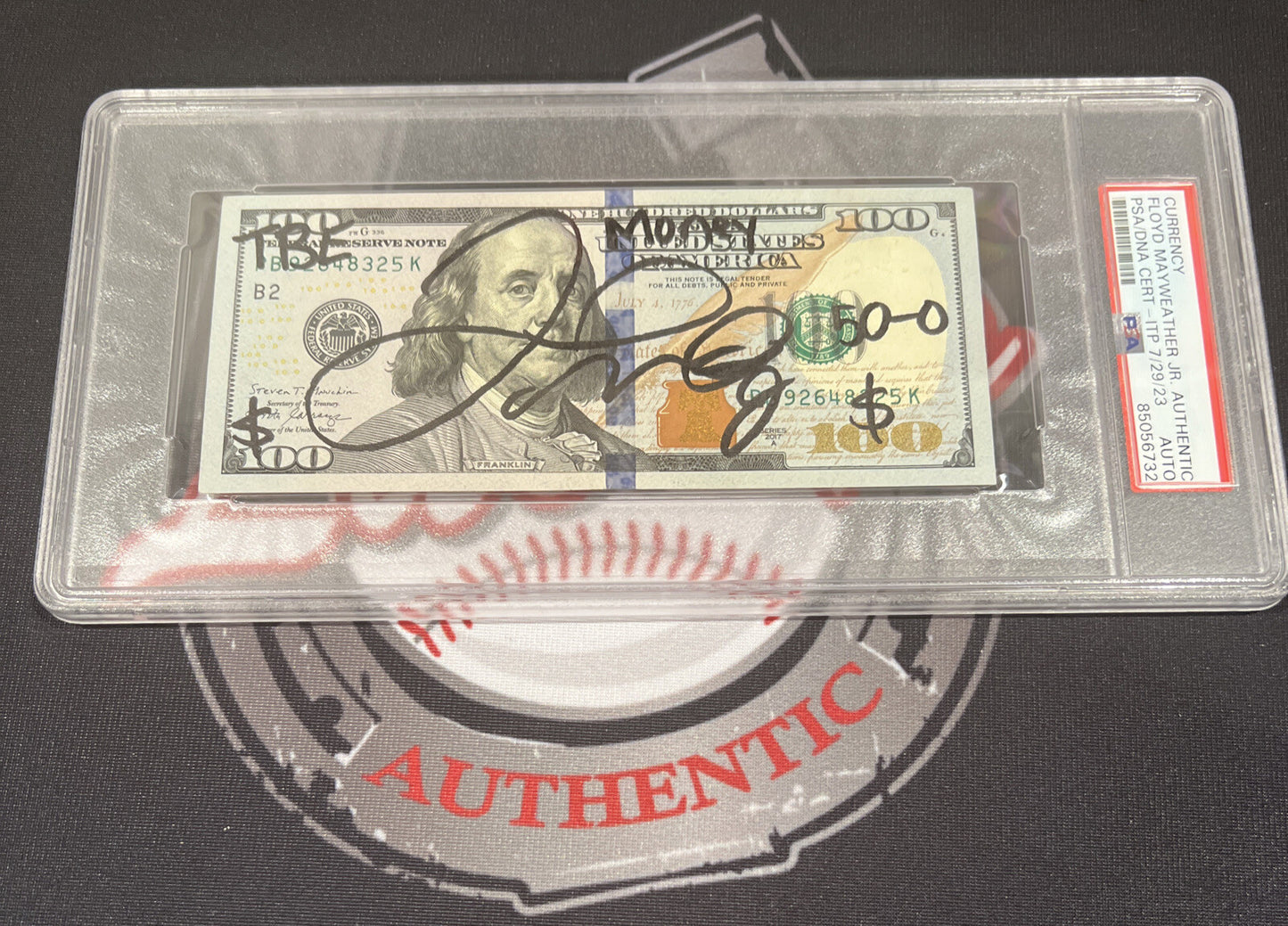 Floyd Mayweather Jr. Signed $100 Bill with 4 Inscriptions (PSA)