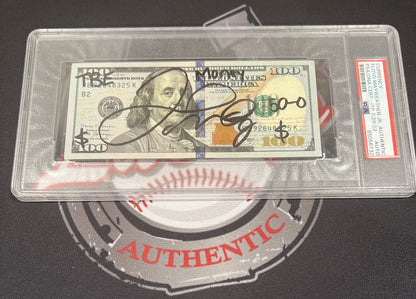Floyd Mayweather Jr. Signed $100 Bill with 4 Inscriptions (PSA)