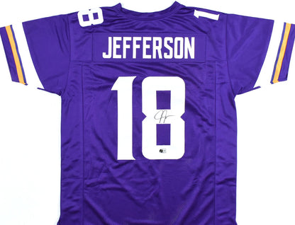 Justin Jefferson Autographed Minnesota Vikings Purple Custom Jersey
