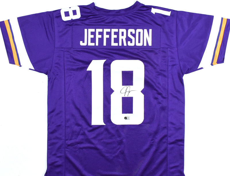 Justin Jefferson Autographed Minnesota Vikings Purple Custom Jersey