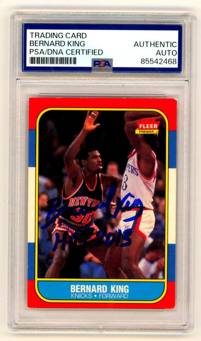 Bernard King Signed 1986-87 Fleer #60 Card (Knicks) HOF 2013 Inscription PSA