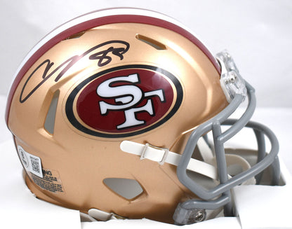 Vernon Davis Autographed San Francisco 49ers Black Speed Mini Helmet