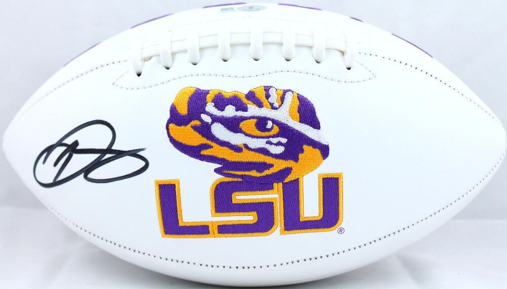 Odell Beckham Jr. Signed LSU Tigers Logo Football - Black