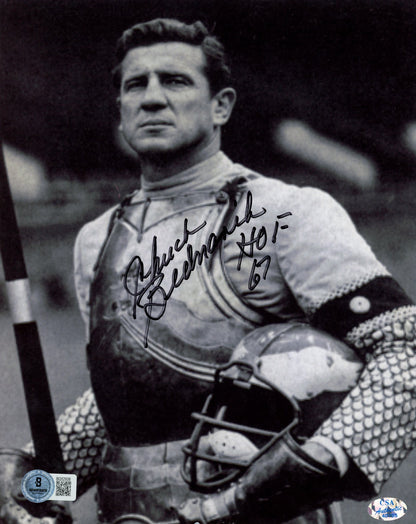 Chuck Bednarik Signed Philadelphia Eagles 8x10 Photo (HOF Inscription)