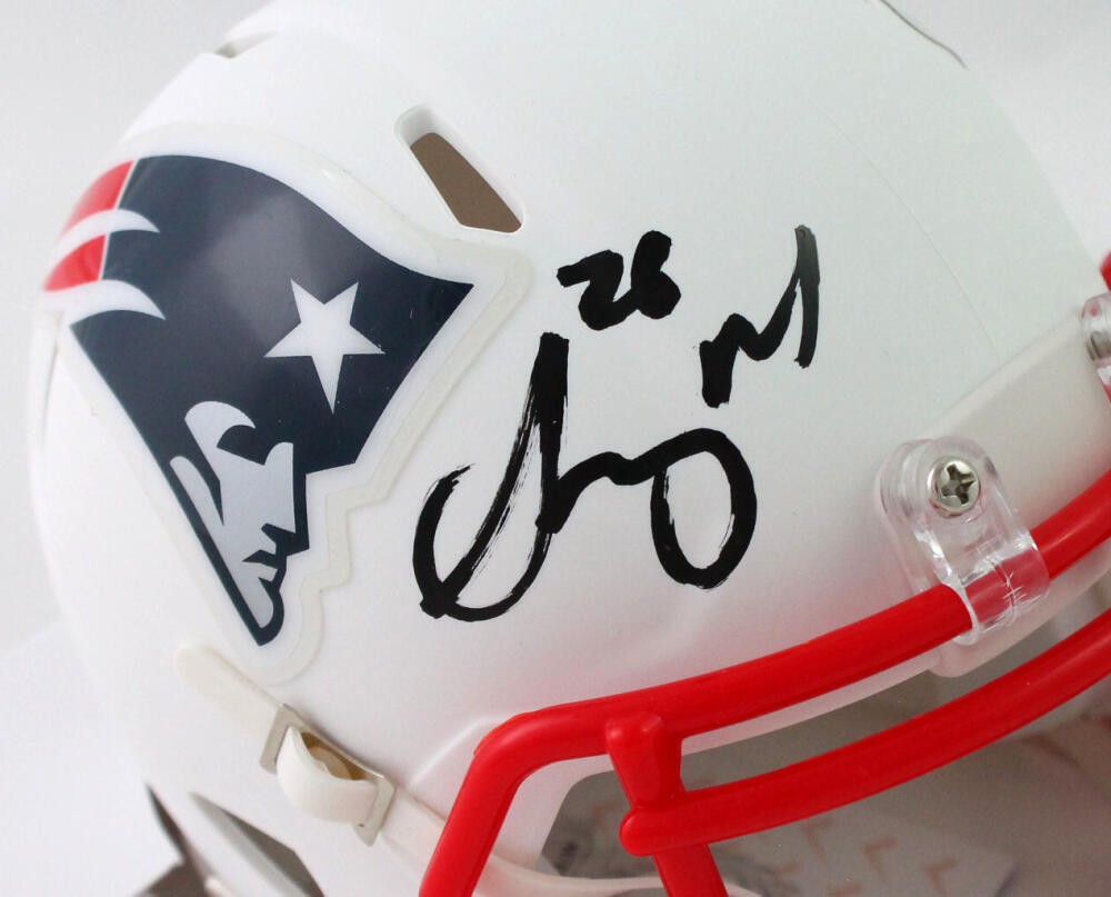 Sony Michel Signed New England Patriots Flat White Mini Helmet