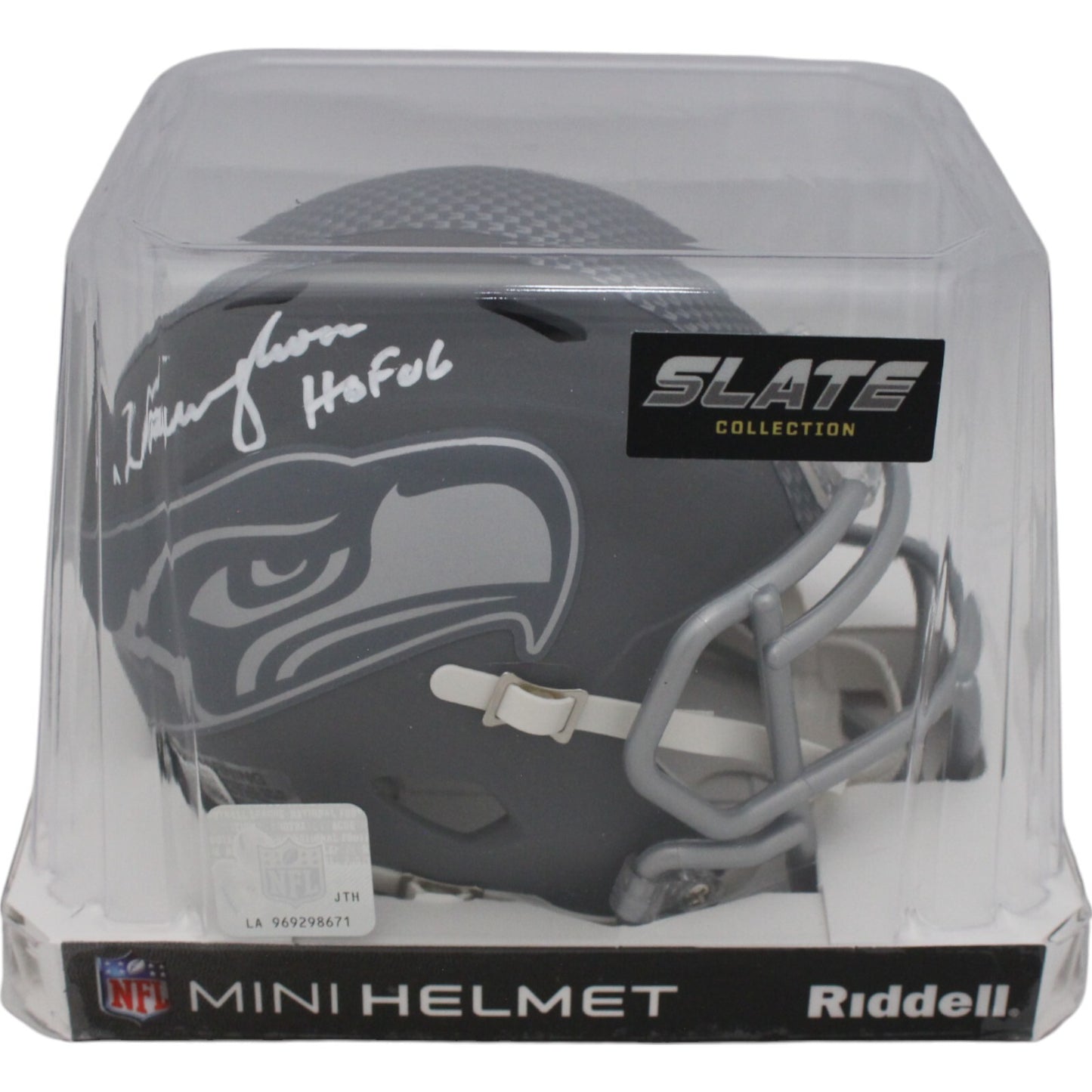 Warren Moon Signed Seattle Seahawks Slate Mini Helmet