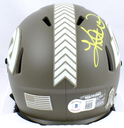Kurt Warner Autographed Los Angeles Rams Salute to Service Mini Helmet