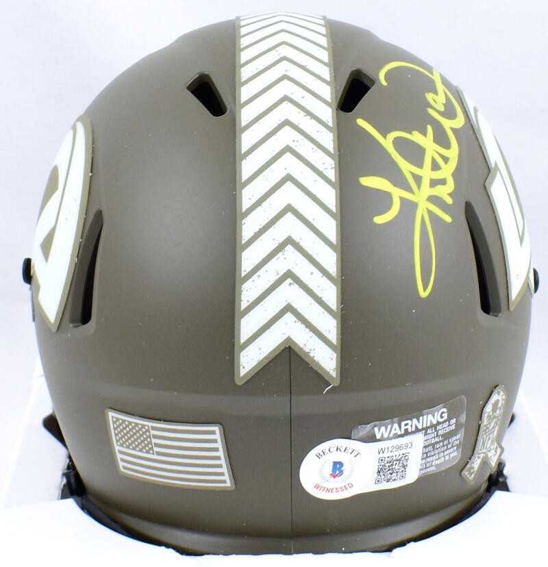 Kurt Warner Autographed Los Angeles Rams Salute to Service Mini Helmet