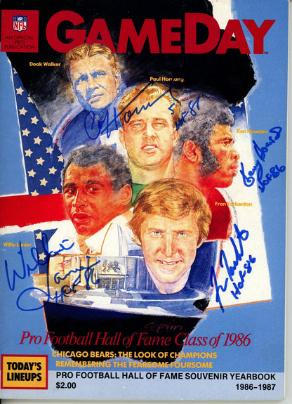 Tarkenton, Hornung, Houston & Lanier Signed 1986 Hall of Fame Program