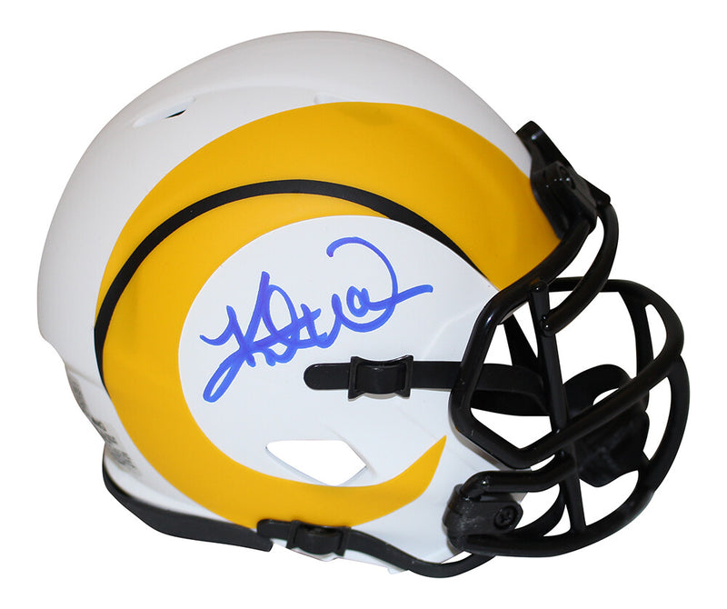 Kurt Warner Signed St Louis Rams Lunar Speed Mini Helmet Beckett
