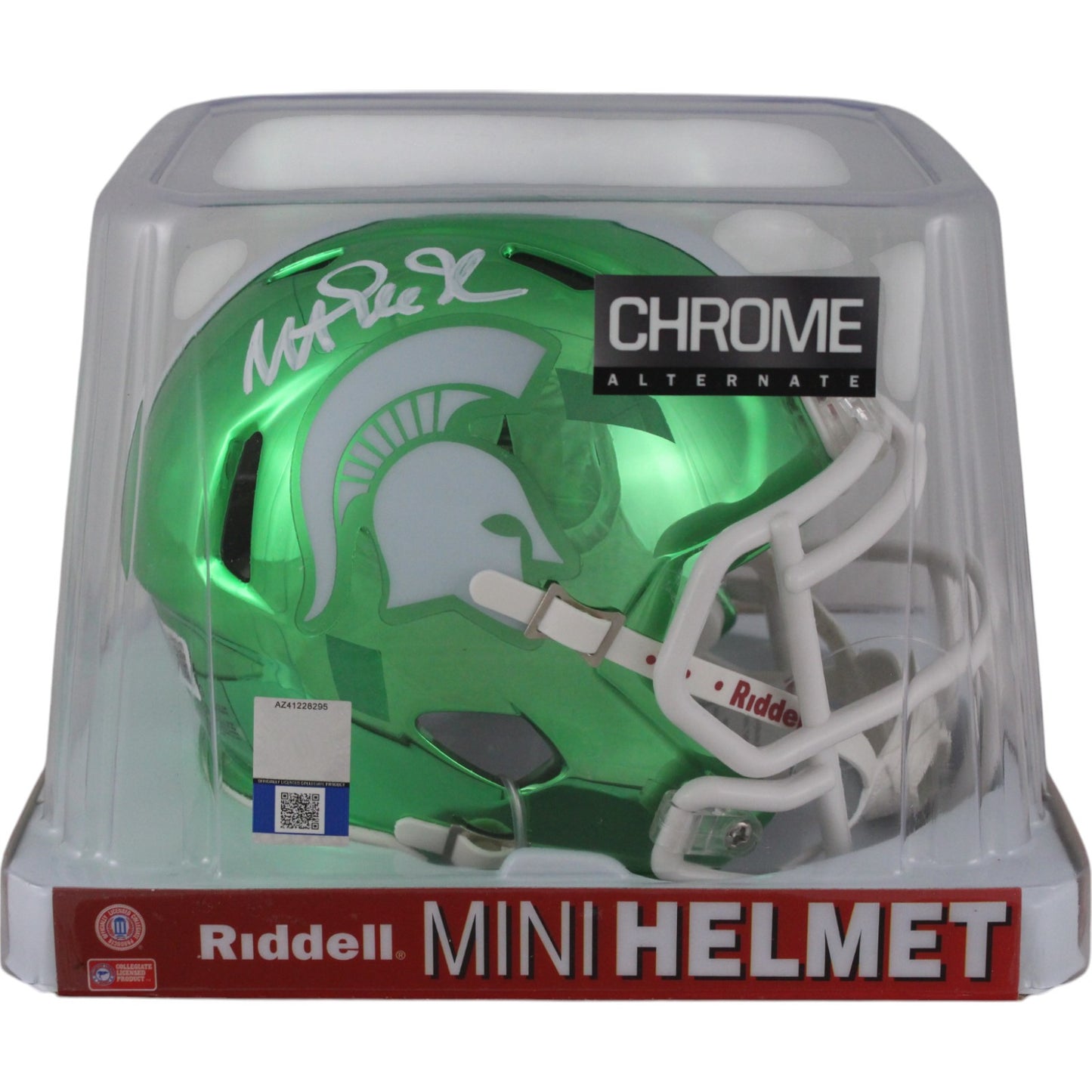 Magic Johnson Autographed Michigan State Spartans Chrome Mini Helmet