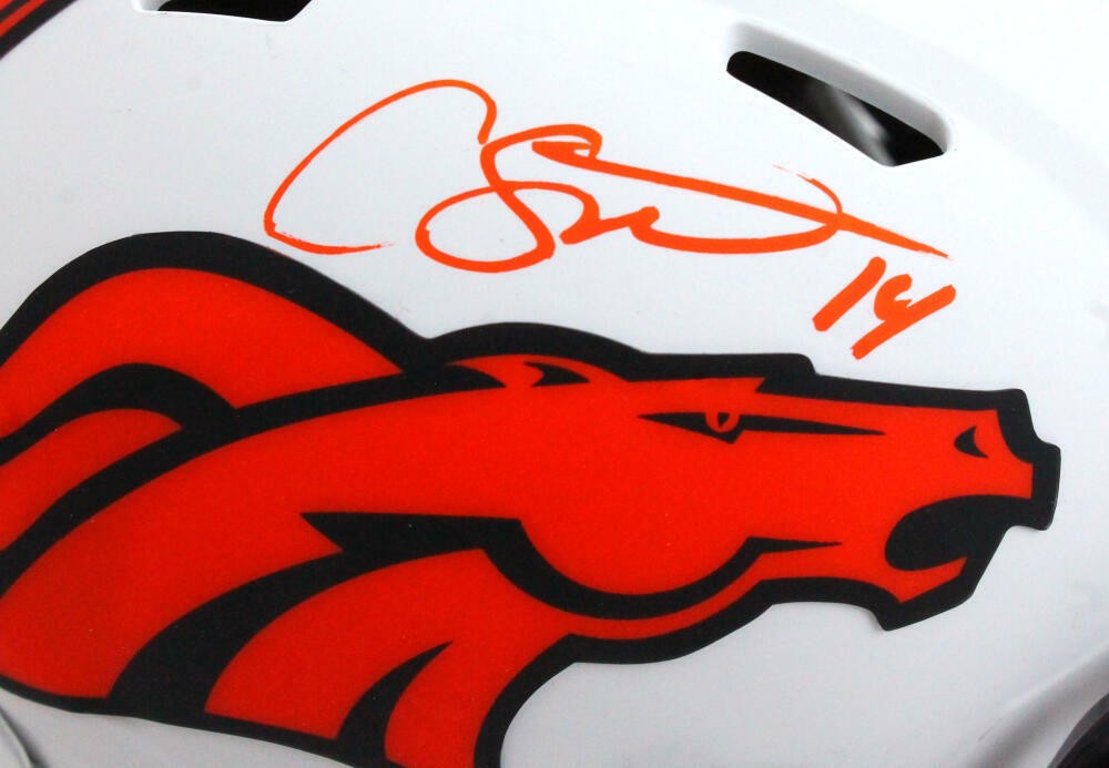 Courtland Sutton Signed Denver Broncos Lunar Speed Mini Helmet