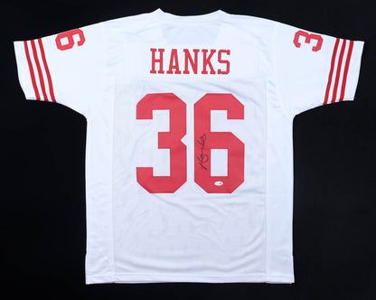 Merton Hanks Signed San Francisco 49ers White Custom Jersey