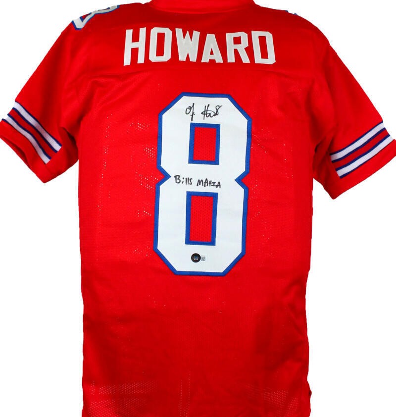 O.J. Howard Signed Buffalo Bills Red Custom Jersey - Bills Mafia Inscription