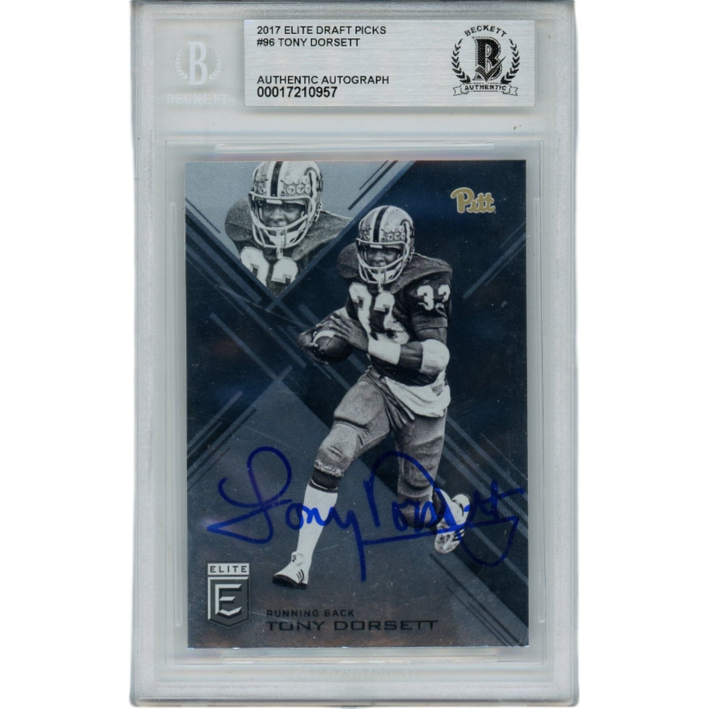 Tony Dorsett Autographed Pittsburgh Panthers 2017 Donruss Elite Trading Card