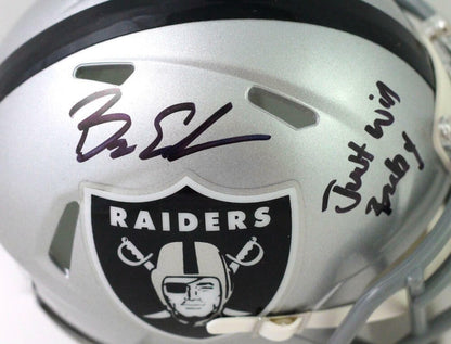 Bryan Edwards Signed Las Vegas Raiders Mini Helmet - "Just Win Baby" Inscription