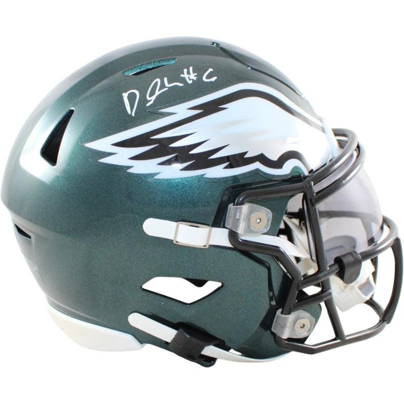 DeVonta Smith Signed Philadelphia Eagles Mid-Size Helmet
