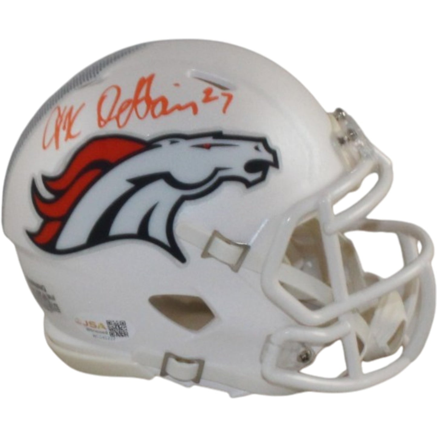 JK Dobbins Signed Denver Broncos 2024 Alternate Mini Helmet
