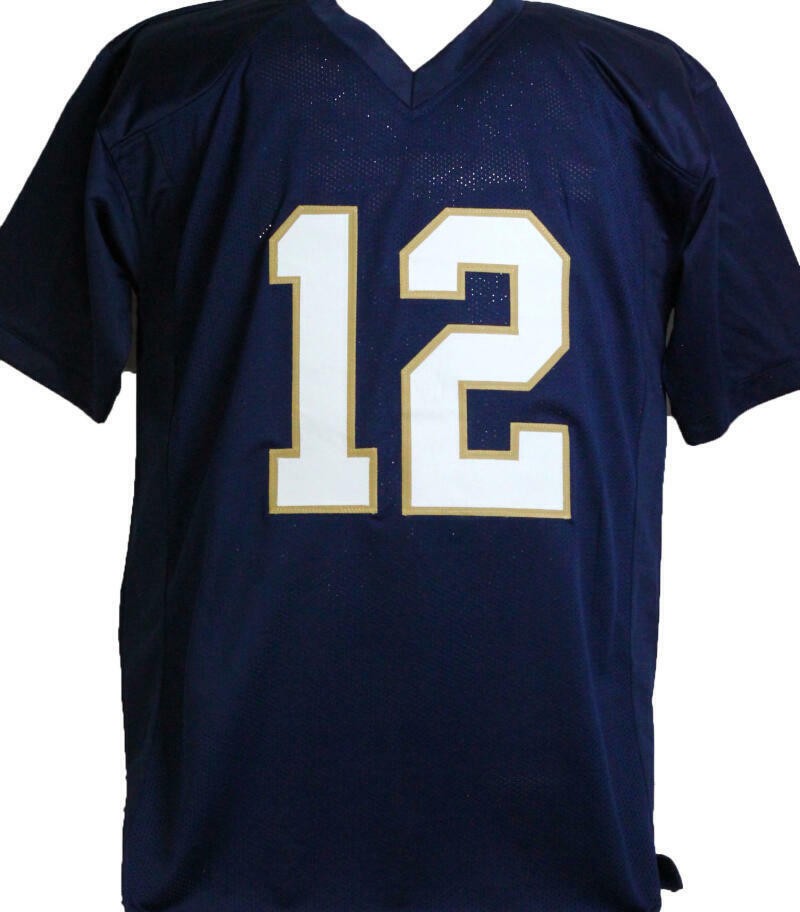 Ian Book Autographed Notre Dame Fighting Irish Custom Blue Jersey