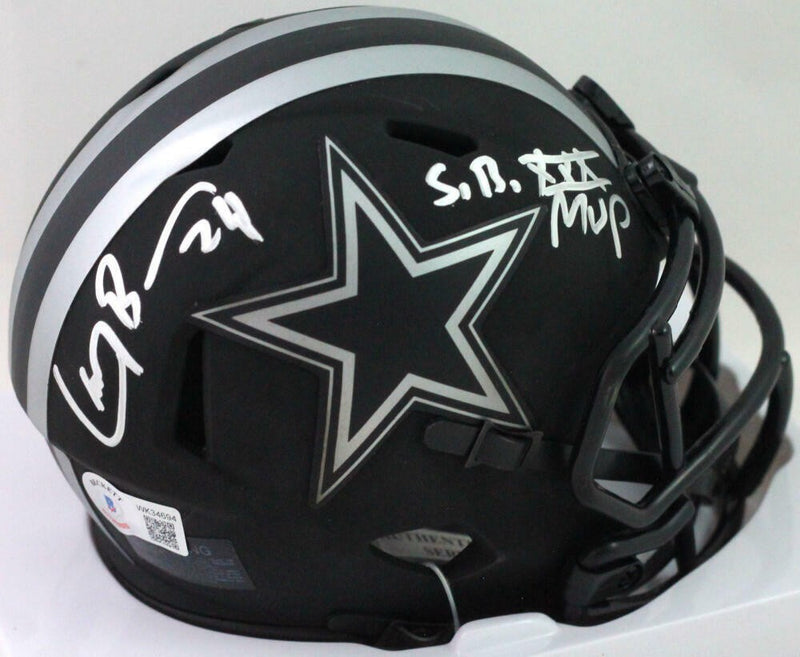 Larry Brown Signed Dallas Cowboys Eclipse Mini Helmet SB MVP