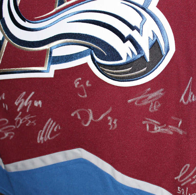 Colorado Avalanche Team Multi-Signed Burgundy Adidas Authentic Hockey Jersey