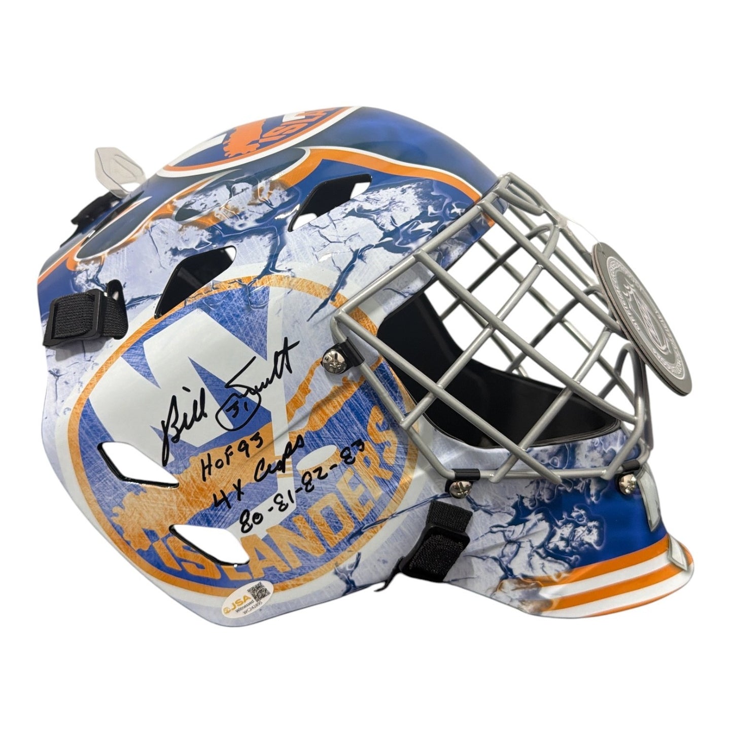 Billy Smith Signed New York Islanders Full Size Goalie Mask (2 Inscriptions)