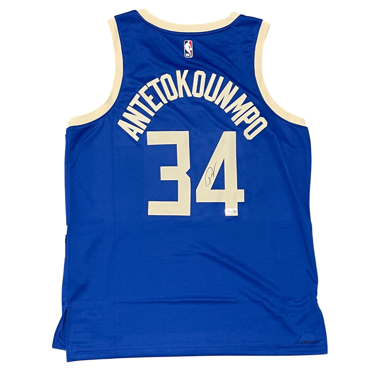 Giannis Antetokounmpo Signed Bucks Nike City Edition Jersey Beckett Witness
