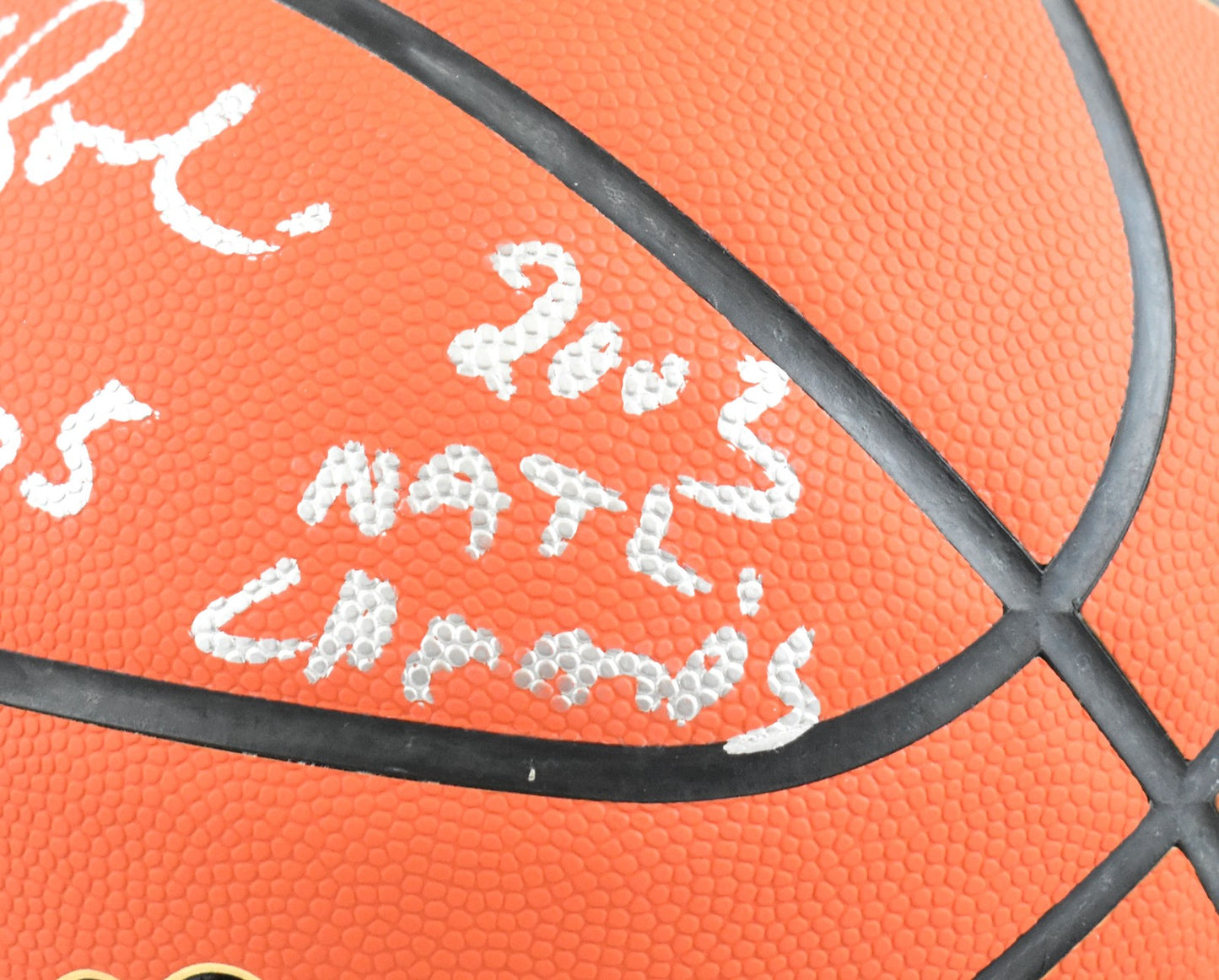 Jim Boeheim Signed Wilson Basketball - 1015 Wins, HOF 2005 Inscriptions
