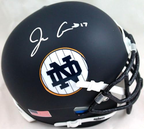 Jack Coan Autographed Notre Dame Fighting Irish Blue Alternate Mini Helmet