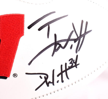 Derek, TJ & JJ Watt Autographed Wisconsin Badgers Logo Football