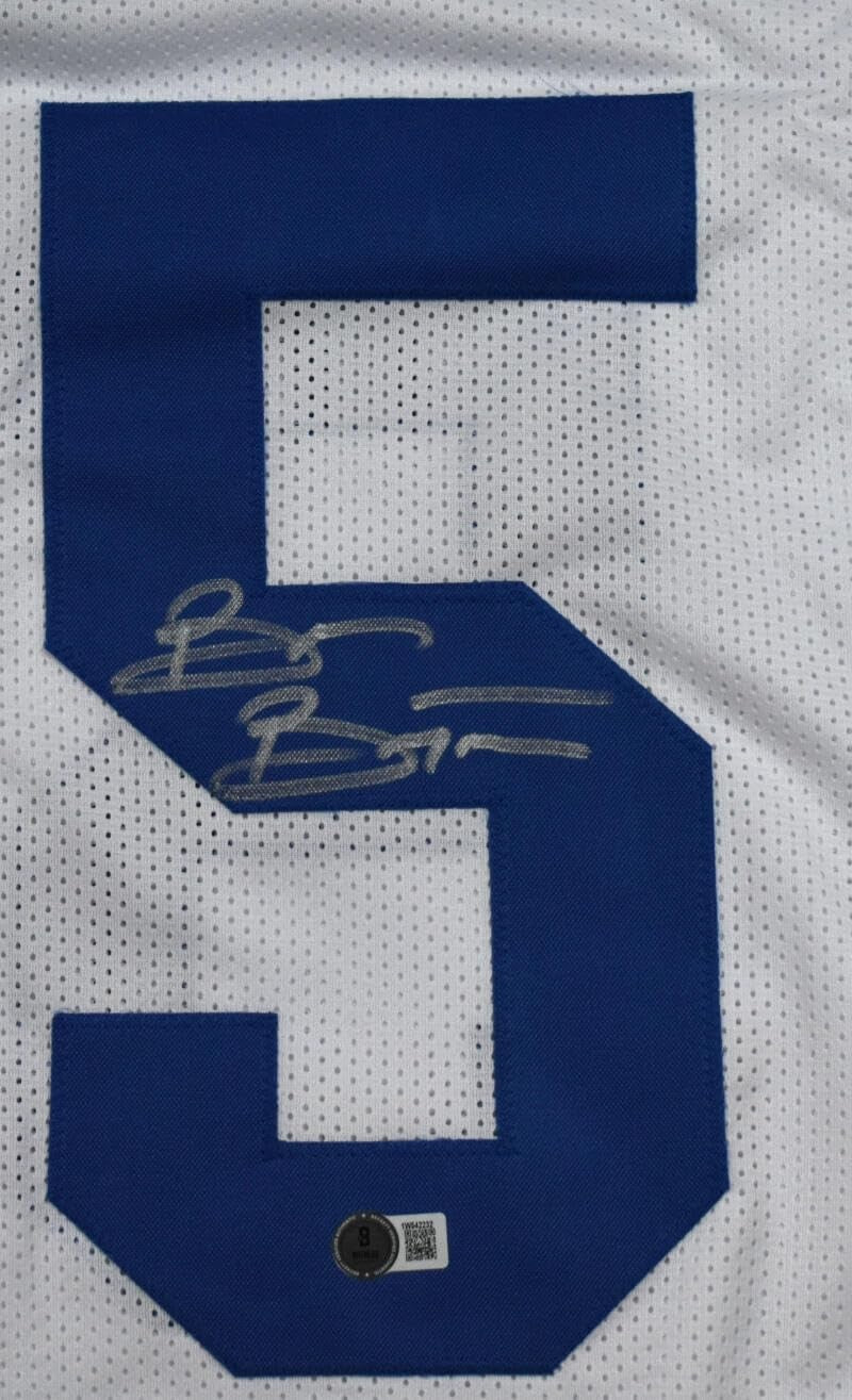 Brian Bosworth Autographed White Custom Jersey - Beckett Witnessed