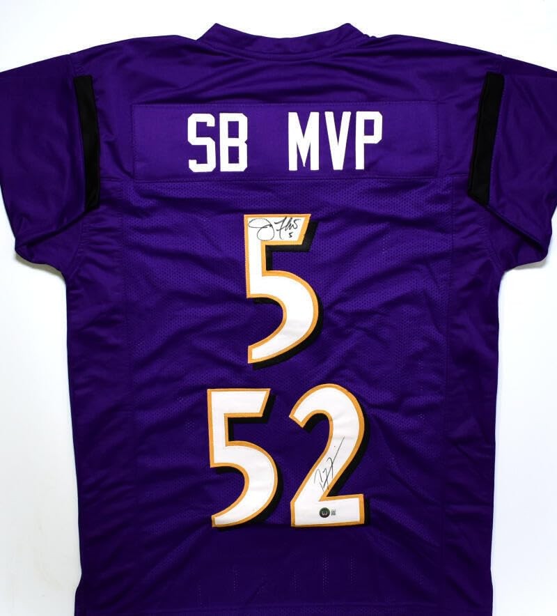 Ray Lewis & Joe Flacco Autographed Baltimore Ravens Purple Jersey