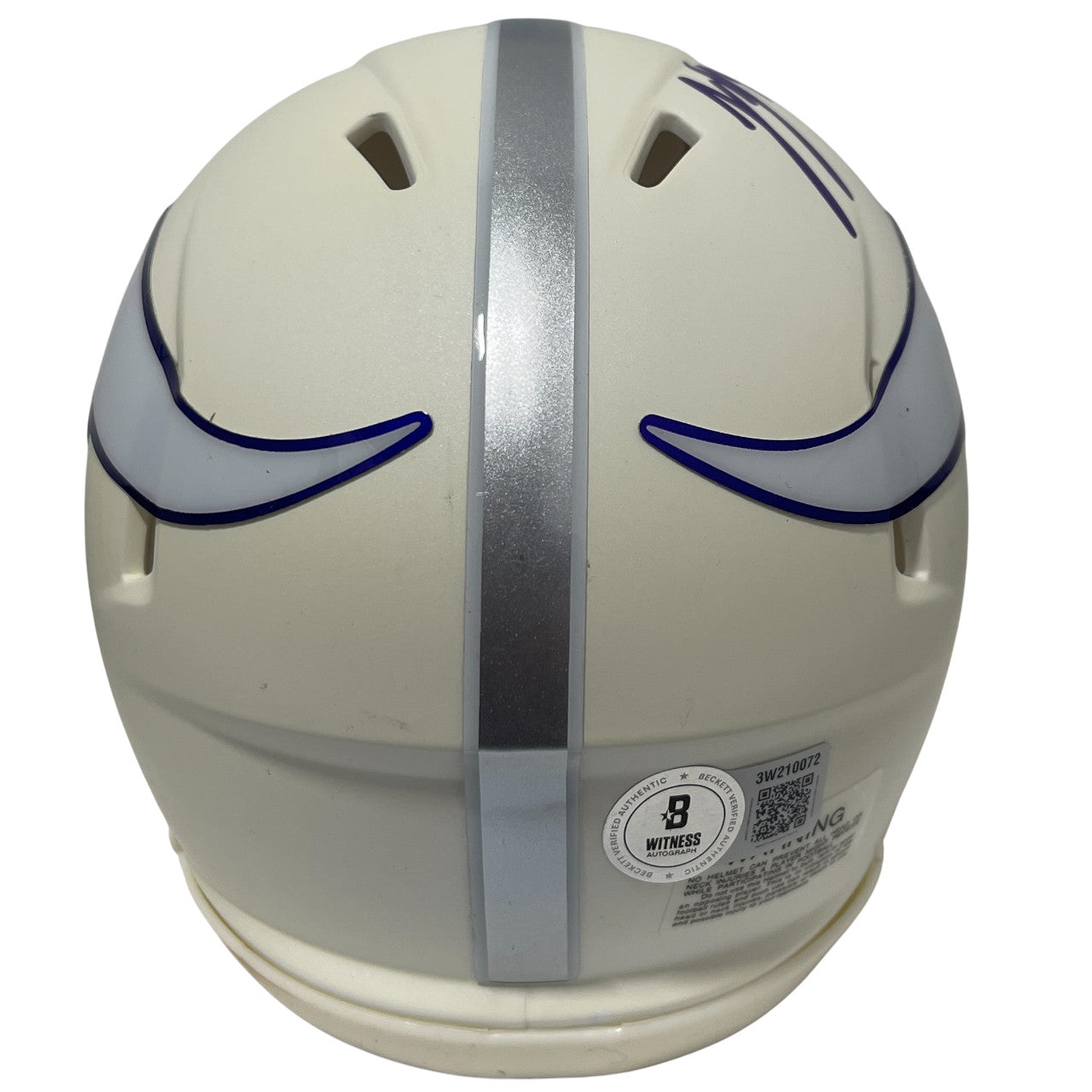 J.J. McCarthy Signed Minnesota Vikings 2024 White Alt Mini Helmet BAS