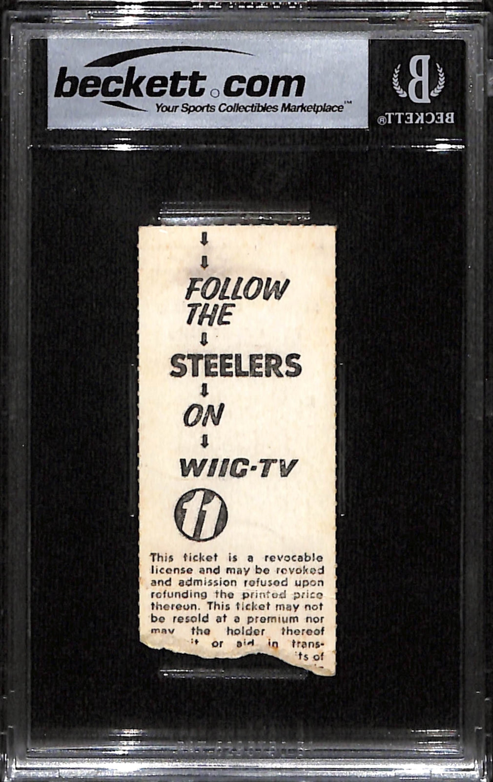 Jack Lambert Signed Pittsburgh Steelers 11/16/1975 Slabbed Ticket Stub BAS