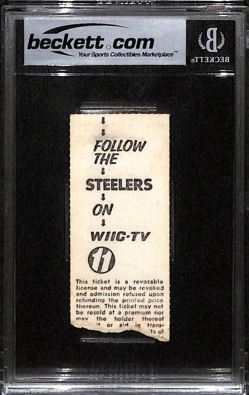 Jack Lambert Signed Pittsburgh Steelers 11/16/1975 Slabbed Ticket Stub BAS