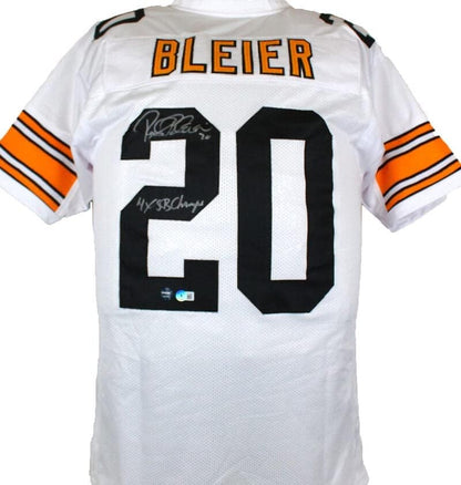 Rocky Bleier Signed Pittsburgh Steelers Custom White Jersey