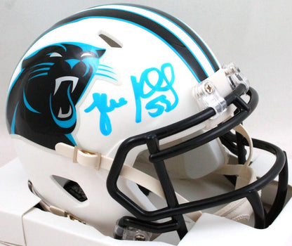 Luke Kuechly Autographed Carolina Panthers Flat White Speed Mini Helmet