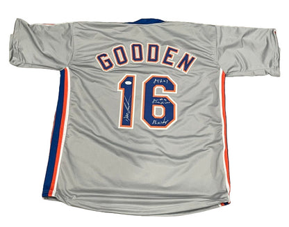 Dwight Gooden Signed New York Mets Custom Jersey (4 Inscriptions)