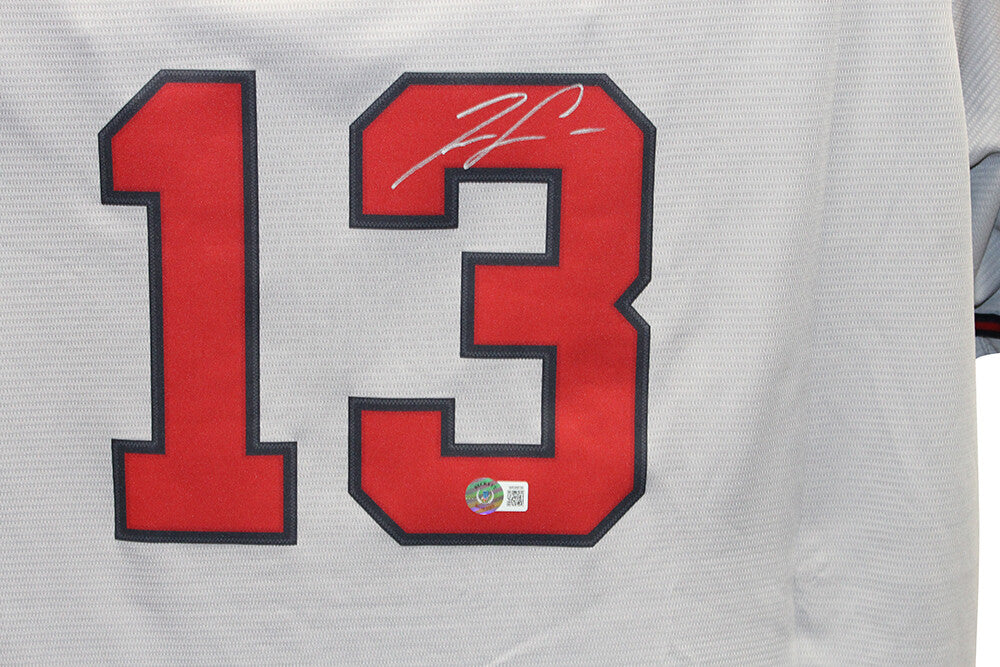 Ronald Acuna Autographed Atlanta Braves Grey Jersey