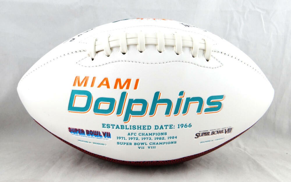 Jason Taylor Autographed Miami Dolphins Logo Football with HOF Inscription