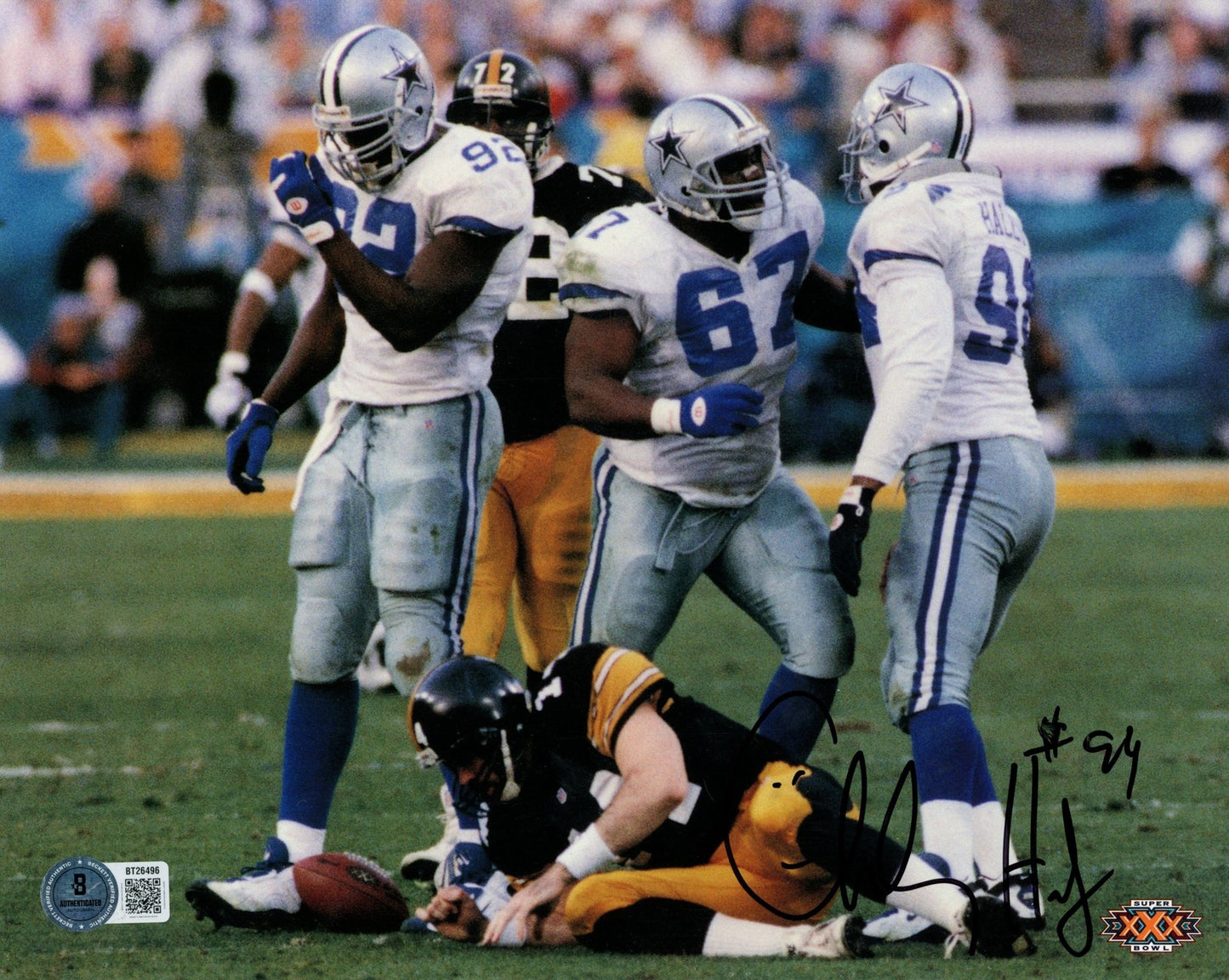 Charles Haley Signed Dallas Cowboys Super Bowl XXX 8x10 Photo