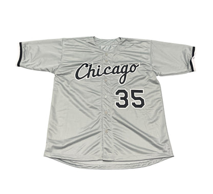 Frank Thomas Signed Chicago White Sox Custom Grey Jersey (BAS COA)