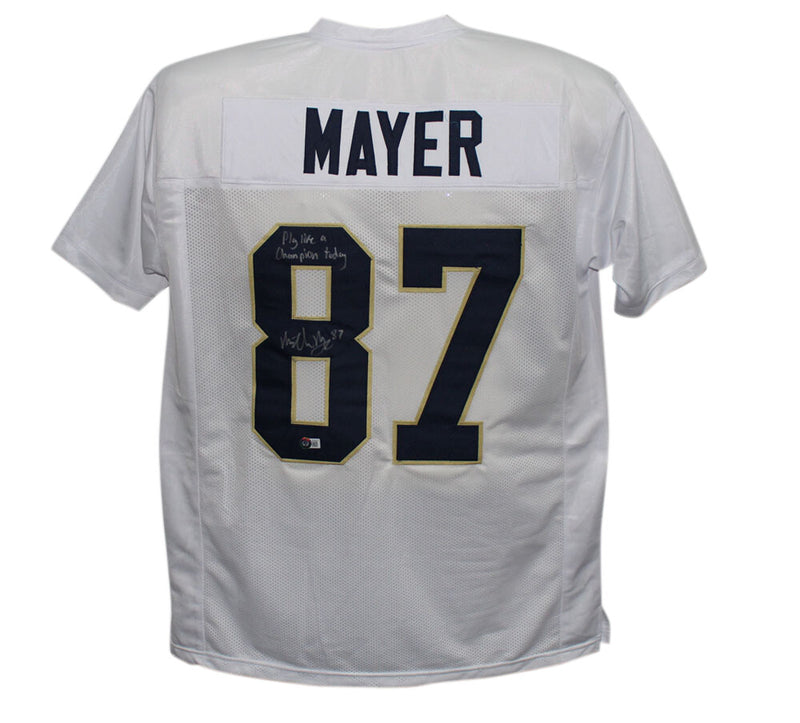 Michael Mayer Signed Notre Dame Style Football Jersey (Play Like a Champion)