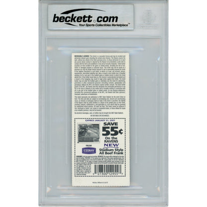 Ray Lewis Autographed Baltimore Ravens Ticket Stub 12/05/04 Beckett Grade 10