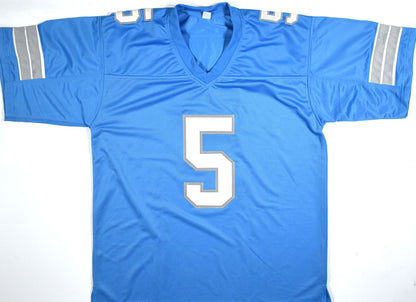 David Montgomery Autographed Detroit Lions Blue Custom Jersey
