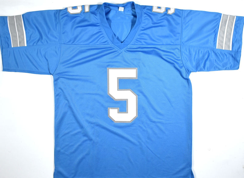 David Montgomery Autographed Detroit Lions Blue Custom Jersey