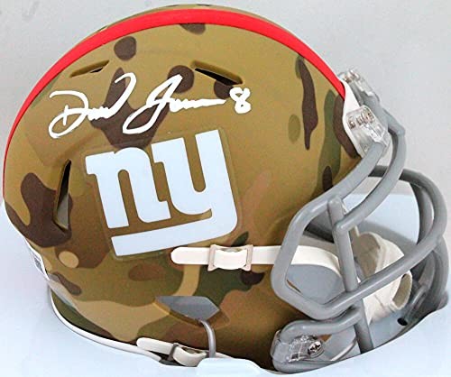 Daniel Jones Autographed New York Giants Camo Mini Helmet
