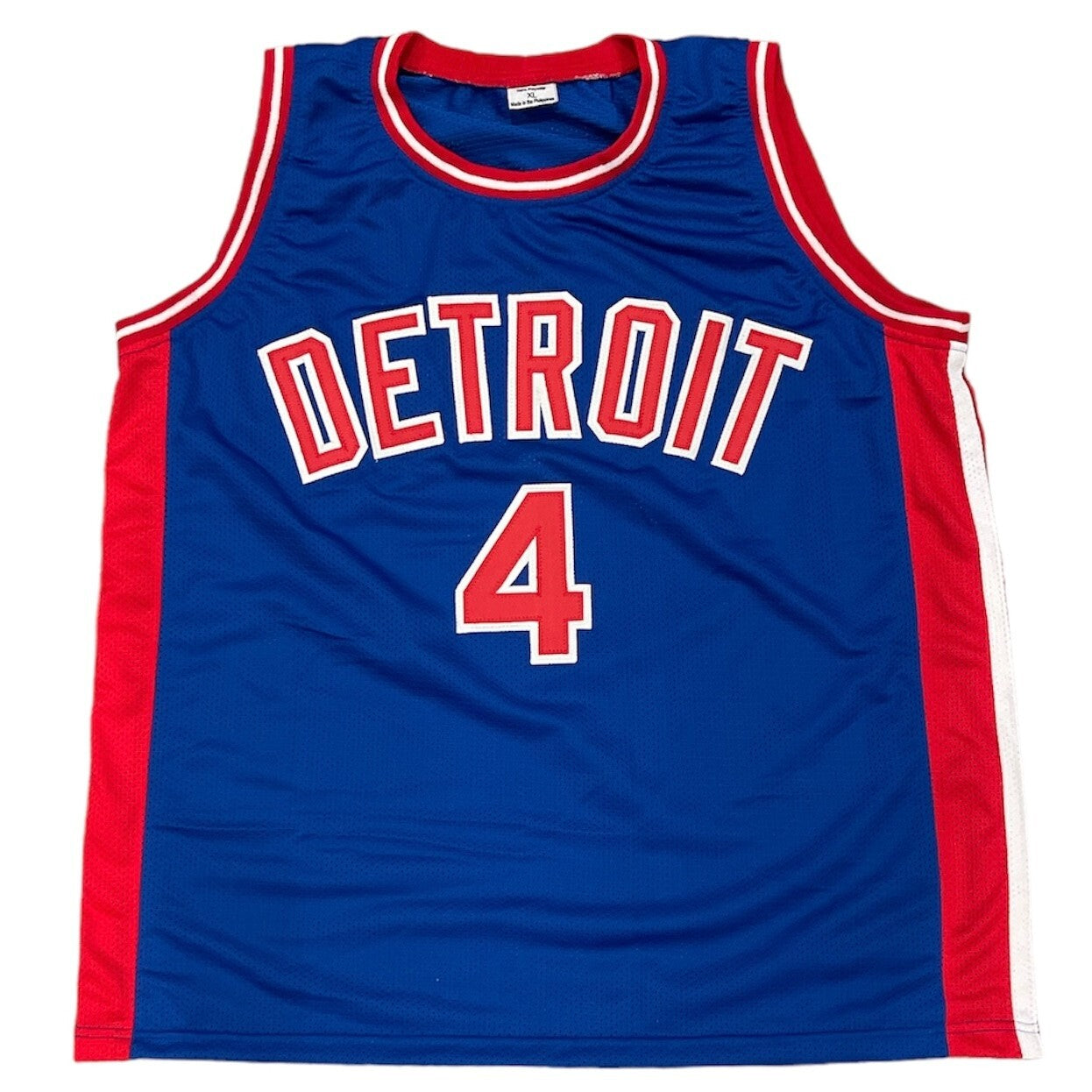 Joe Dumars Signed Detroit Pistons Custom Basketball Jersey Beckett Witness