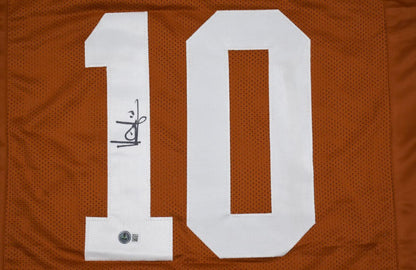 Vince Young Autographed Orange Custom Football Jersey
